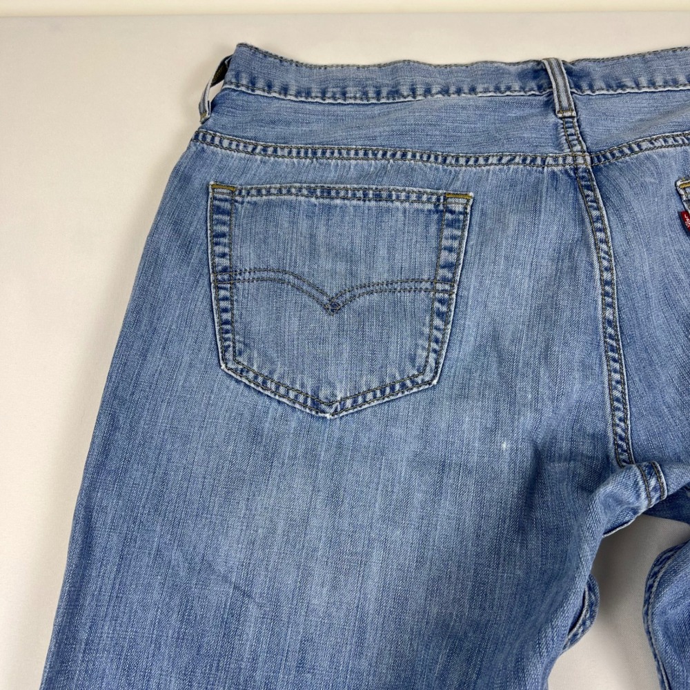 Levi's Jeans 569 Loose Straight 36x34 Light Wash Denim Good Mens Blue Casual - Picture 6 of 12